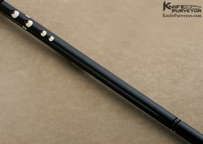 Chris Reeve Custom Made Ebony Cane Inlaid with 14 Kt Gold, Rubys and Topped with an Antique Elephant Ivory Snooker Ball - Image 2