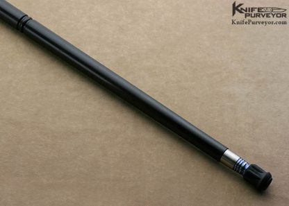 Chris Reeve Custom Made Ebony Cane Inlaid with 14 Kt Gold, Rubys and Topped with an Antique Elephant Ivory Snooker Ball - Image 3