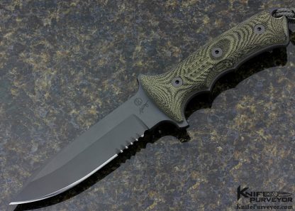 Chris Reeve Custom Knife Black Canvas Micarta "Green Beret" 5.5 Fixed Blade
