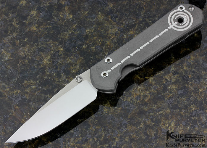 Chris Reeve Custom Knife Small Sebenza 21 CGG Titanium with Silver Contrast Unique Graphic