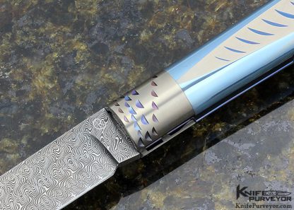 Chris Reeve Custom Knife Rados Damascus Bolster Lock with Anodized Titanium - Image 2