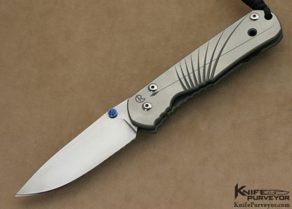 Chris Reeves Custom Knife BG-42 Steel Unique Graphic Large Sebenza Titanium Frame Lock