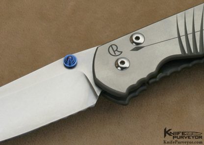 Chris Reeves Custom Knife BG-42 Steel Unique Graphic Large Sebenza Titanium Frame Lock - Image 2