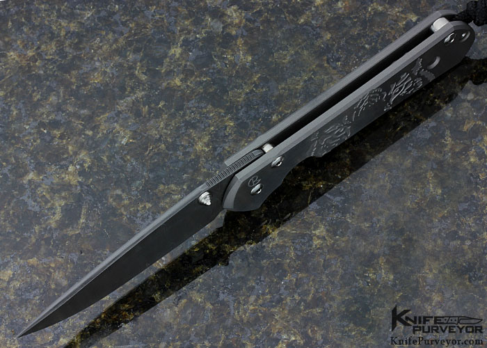 Chris Reeve Custom Knife Large Sebenza 21 CGG  Eyes with Devin Thomas Damascus Frame Lock - Image 6