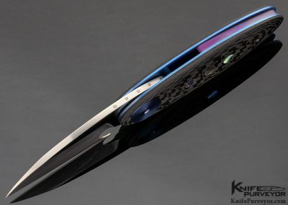 Christian Wimpff Custom Knife Abalone Inlay Carbon Fiber Linerlock - Image 4