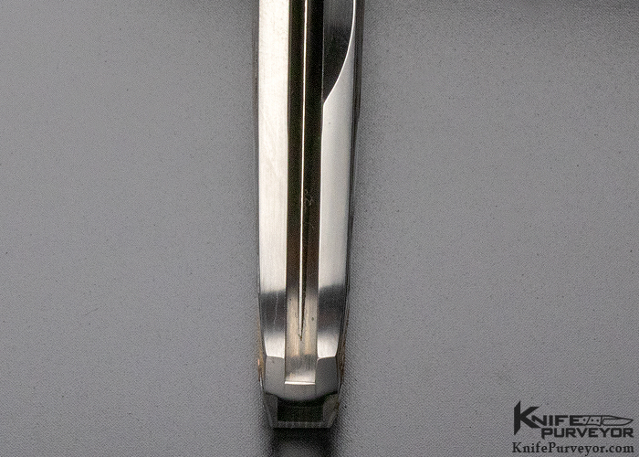 Warren Osborne Custom Knife Christy George Engraved Prototype with Blue Mastadon and Mike Norris Damascus Lockback - Image 11