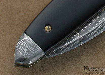 Chuck Gedraitis Custom Knives Pen Shell & Robert Eggerling Mosaic Damascus Linerlock - Image 4
