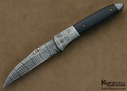 Chuck Gedraitis Custom Knives Pen Shell & Robert Eggerling Mosaic Damascus Linerlock