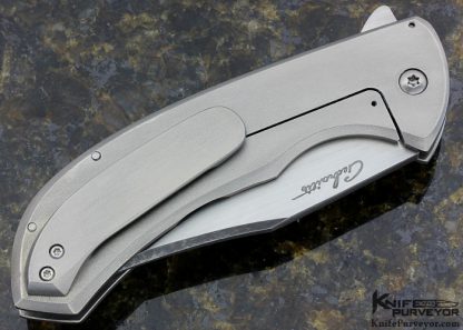 Chuck Gedraitis Custom Knife Two Tone Finished Frame Lock "Bad Ass Bowie" Flipper - Image 4