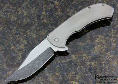 Chuck Gedraitis Custom Knife Two Tone Finished Frame Lock "Bad Ass Bowie" Flipper