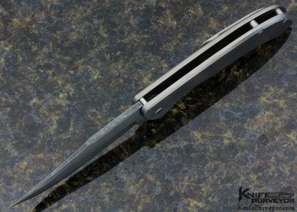 Chuck Gedraitis Custom Knife Two Tone Finished Frame Lock "Bad Ass Bowie" Flipper - Image 5
