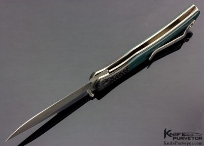 Chuck Gedraitis Custom Knife Carbon Fiber & Green G10 Pathfinder Linerlock - Image 7