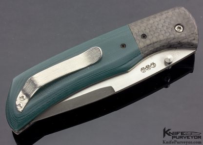 Chuck Gedraitis Custom Knife Carbon Fiber & Green G10 Pathfinder Linerlock - Image 3