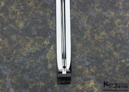 Chuck Stewart Custom Knife Single Action Auto with Jerry Rados Fine Ladder Damascus Mother of Pearl & Abalone Lockback - Image 6