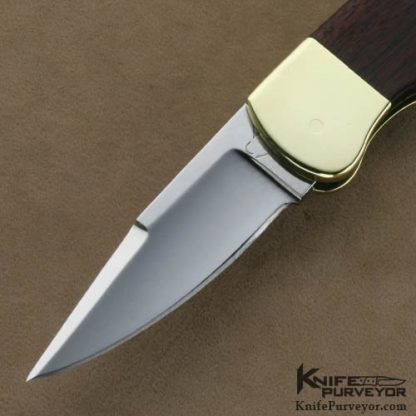 Chuck Stewart Custom Knives Rosewood & Brass Leverlock - Image 2