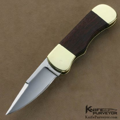 Chuck Stewart Custom Knives Rosewood & Brass Leverlock