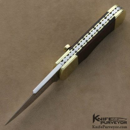 Chuck Stewart Custom Knives Rosewood & Brass Leverlock - Image 5
