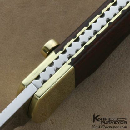 Chuck Stewart Custom Knives Rosewood & Brass Leverlock - Image 4