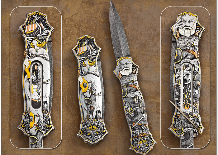 Joe Kious Custom Knife C.J. Cai Engraved 