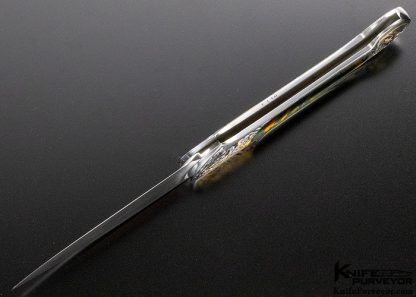 Steve Hoel Custom Knife CJ Cai Engraved Tiger Eye Lockback - Image 9