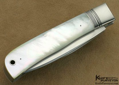 Claude Montjoy Custom Knife Mother of Pearl Shell Double Blade Slip Joint - Image 3