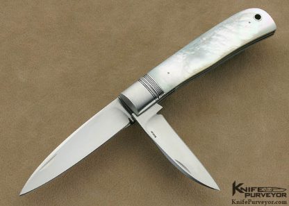 Claude Montjoy Custom Knife Mother of Pearl Shell Double Blade Slip Joint