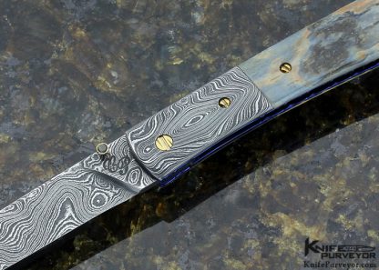 Cliff Parker Custom Knife Mammoth and Sole Authorship Damascus - Image 2