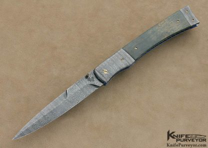 Cliff Parker Custom Knife Sole Authorship Damascus Linerlock
