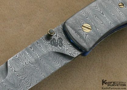 Cliff Parker Custom Knife Sole Authorship Damascus Linerlock - Image 2