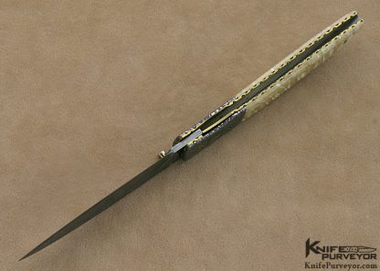 Cliff Parker Custom Knife Sole Authorship Mosaic Damascus & Musk Ox Horn Linerlock - Image 8