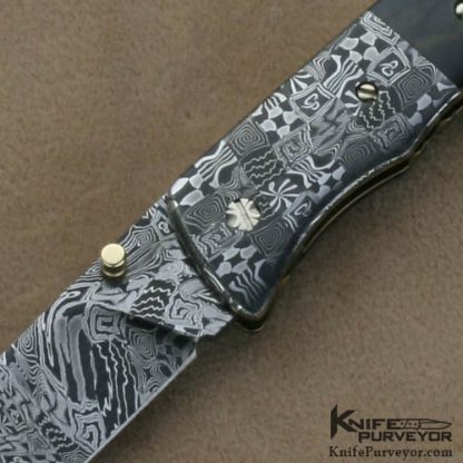 Cliff Parker Custom Knife Sole Authorship Damascus Linerlock - Image 2