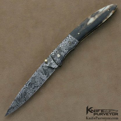 Cliff Parker Custom Knife Sole Authorship Damascus Linerlock