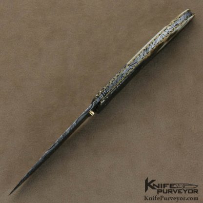Cliff Parker Custom Knife Sole Authorship Damascus Linerlock - Image 4