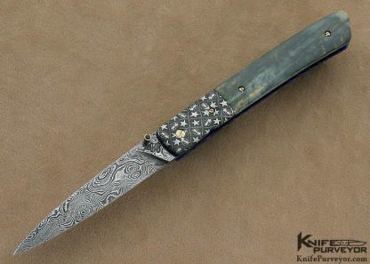 Cliff Parker Custom Knife Sole Authorship Damascus Linerlock