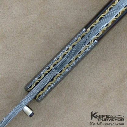Cliff Parker Custom Knife Antique Tortoise Shell & Sole Authorship Damascus Linerlock - Image 3