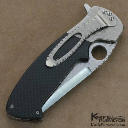 Pat Crawford Custom Knives Carbon Fiber & S-30V Kasper Flipper - Image 3