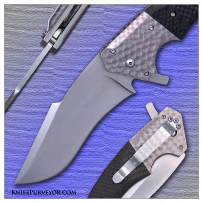 Pat Crawford's Custom Knife: Joel Pirela Designed Flipper with Carbon Fiber and Machined Stainless Steel Bolsters - Image 2