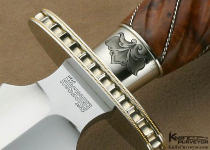 Curt Erickson Custom Knives Julie Warenski Engraved Fluted Burl Wood Presentation Dagger - Image 2