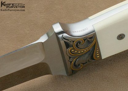 Curt Erickson Custom Knives Julie Warenski Engraved Pre-ban Elephant Ivory Boot Knife - Image 3