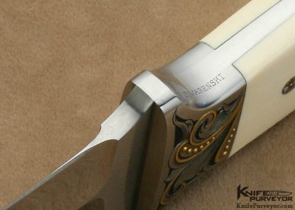 Curt Erickson Custom Knives Julie Warenski Engraved Pre-ban Elephant Ivory Boot Knife - Image 4