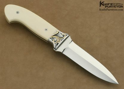 Curt Erickson Custom Knives Julie Warenski Engraved Pre-ban Elephant Ivory Boot Knife - Image 3