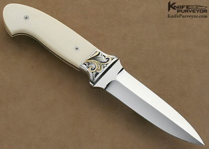 Curt Erickson Custom Knives Julie Warenski Engraved Pre-ban Elephant Ivory Boot Knife - Image 5