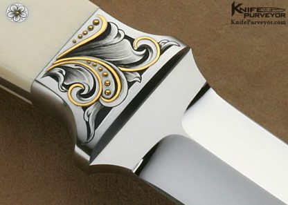 Curt Erickson Custom Knives Julie Warenski Engraved Pre-ban Elephant Ivory Boot Knife - Image 6