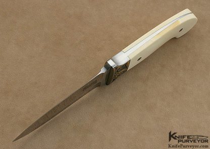 Curt Erickson Custom Knives Julie Warenski Engraved Pre-ban Elephant Ivory Boot Knife - Image 6