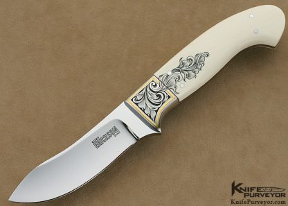 Curt Erickson Custom Knives Julie Warenski Engraved Pre-ban Elephant Ivory Fixed Blade