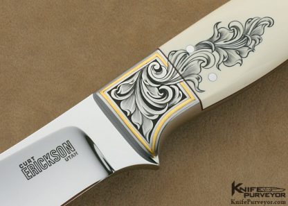 Curt Erickson Custom Knives Julie Warenski Engraved Pre-ban Elephant Ivory Fixed Blade - Image 2