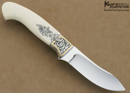Curt Erickson Custom Knives Julie Warenski Engraved Pre-ban Elephant Ivory Fixed Blade - Image 3