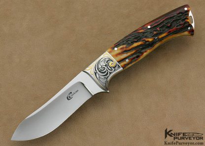 Curt Erickson Custom Knives Julie Warenski Engraved Semi Skinner