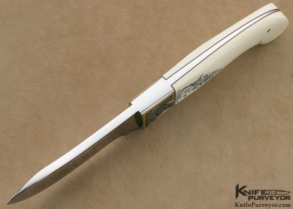 Curt Erickson Custom Knives Julie Warenski Engraved Pre-ban Elephant Ivory Fixed Blade - Image 4