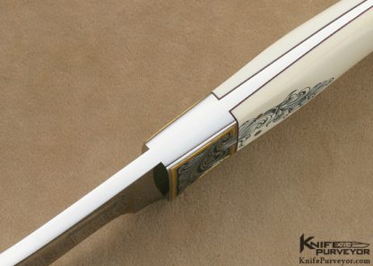 Curt Erickson Custom Knives Julie Warenski Engraved Pre-ban Elephant Ivory Fixed Blade - Image 5